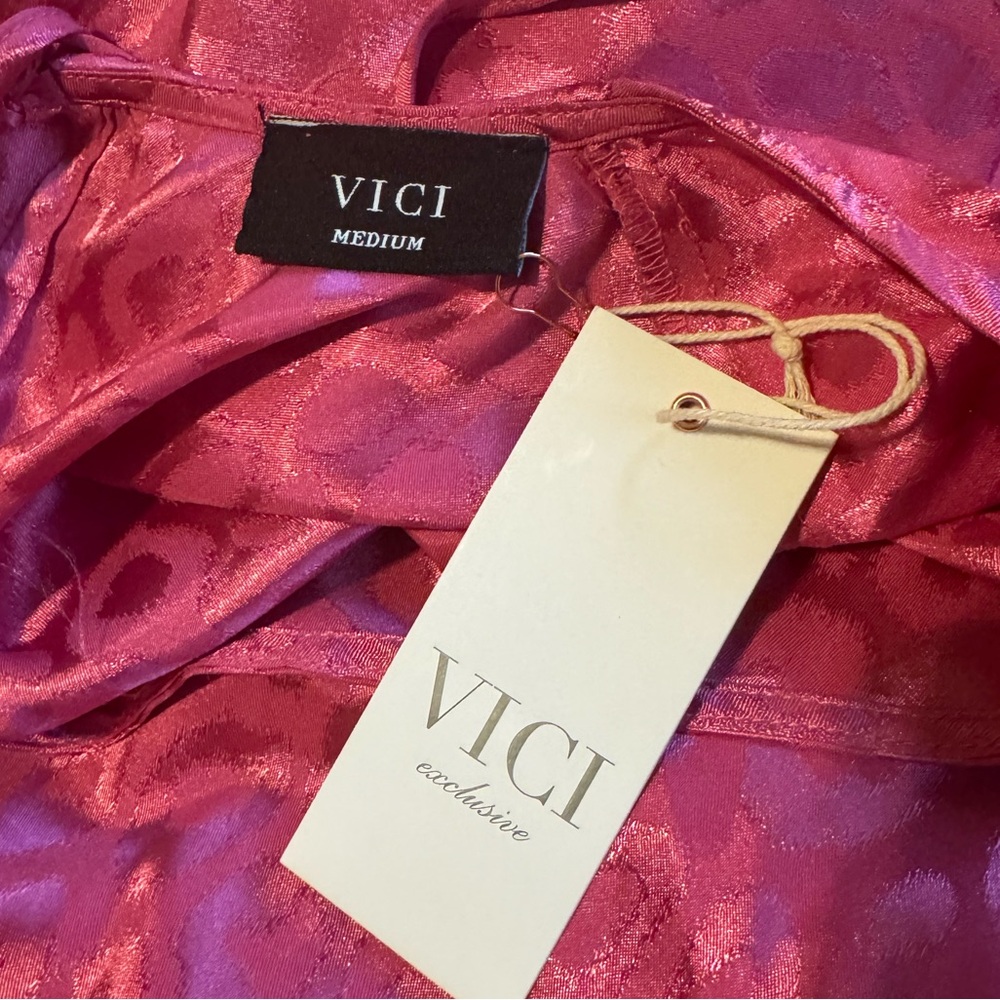 NWT VICI Carie Leopard Jacquard Maxi Dress | Medium | Pink - Picture 7 of 11